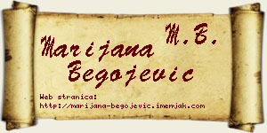 Marijana Begojević vizit kartica